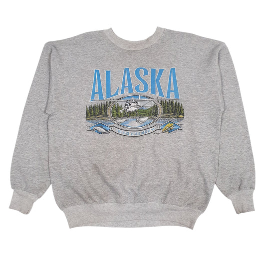 Mens Grey Hanes Vintage 90s Made In USA Crewneck Jumper