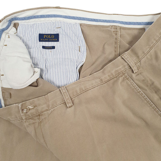 Mens Beige Polo Ralph Lauren Classic Fit  Trousers