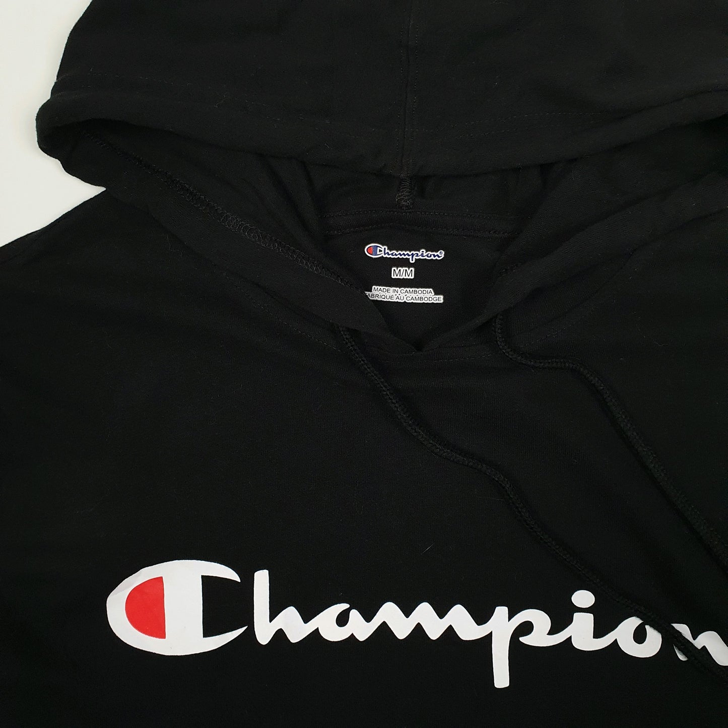 Mens Black Champion Lightweight Hoodie Jumper
