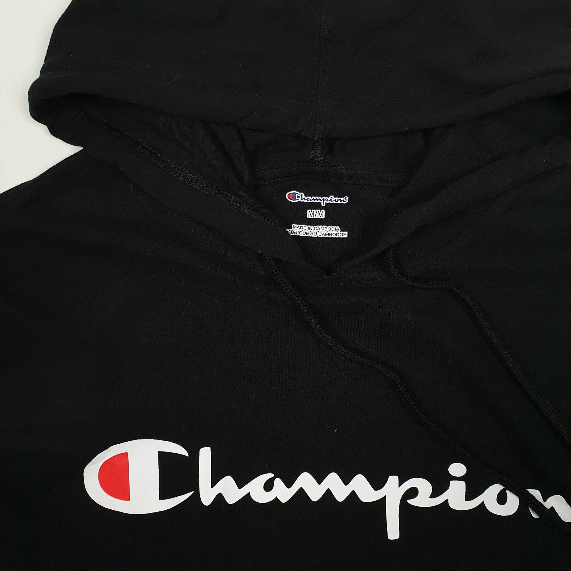 Mens Black Champion Lightweight Hoodie Jumper