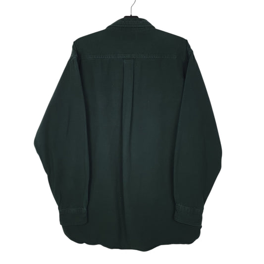Mens Green L.L.Bean Thick Chamois  Shirt