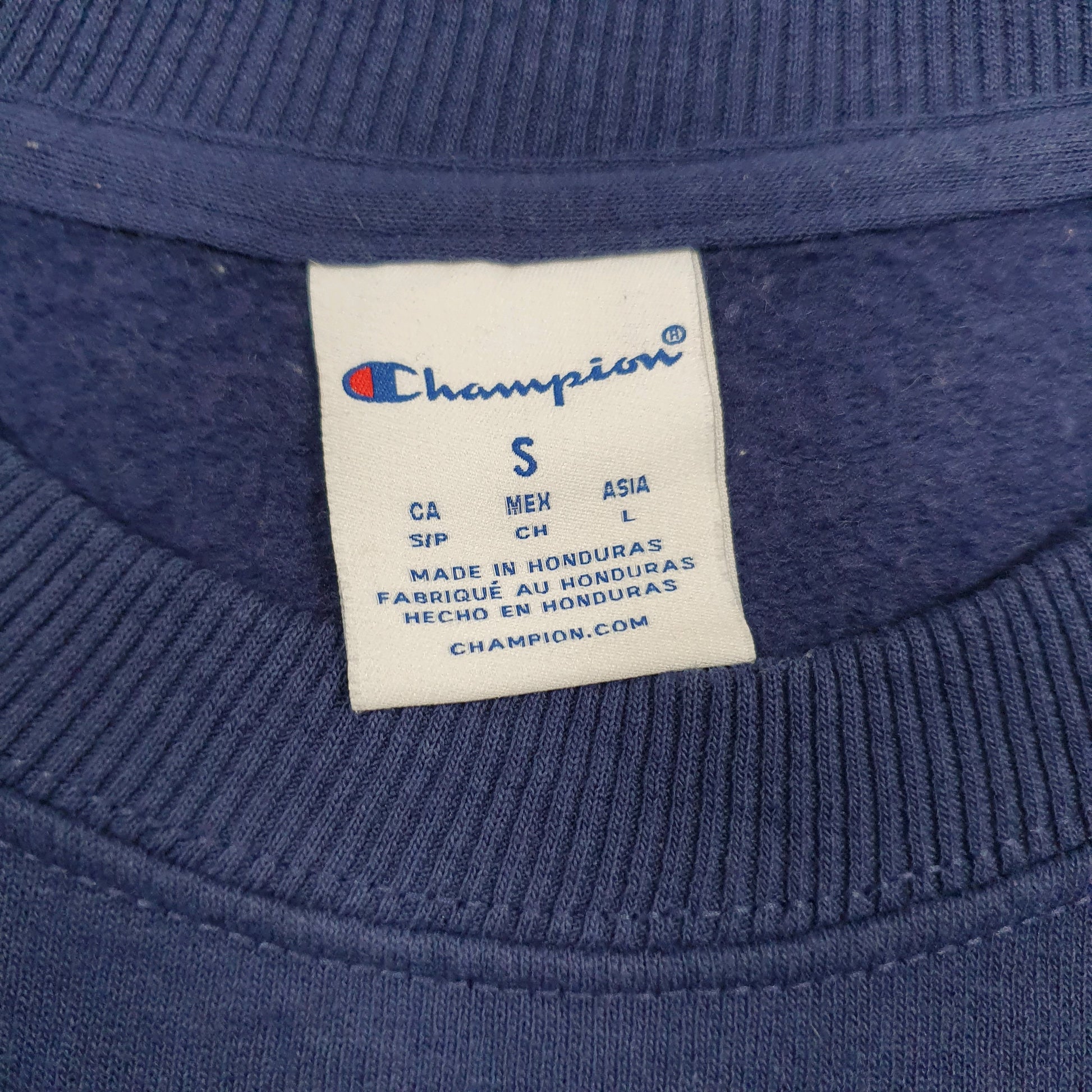 Womens Navy Champion Football Crewneck Jumper