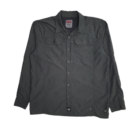Mens Grey Wrangler  Long Sleeve Shirt