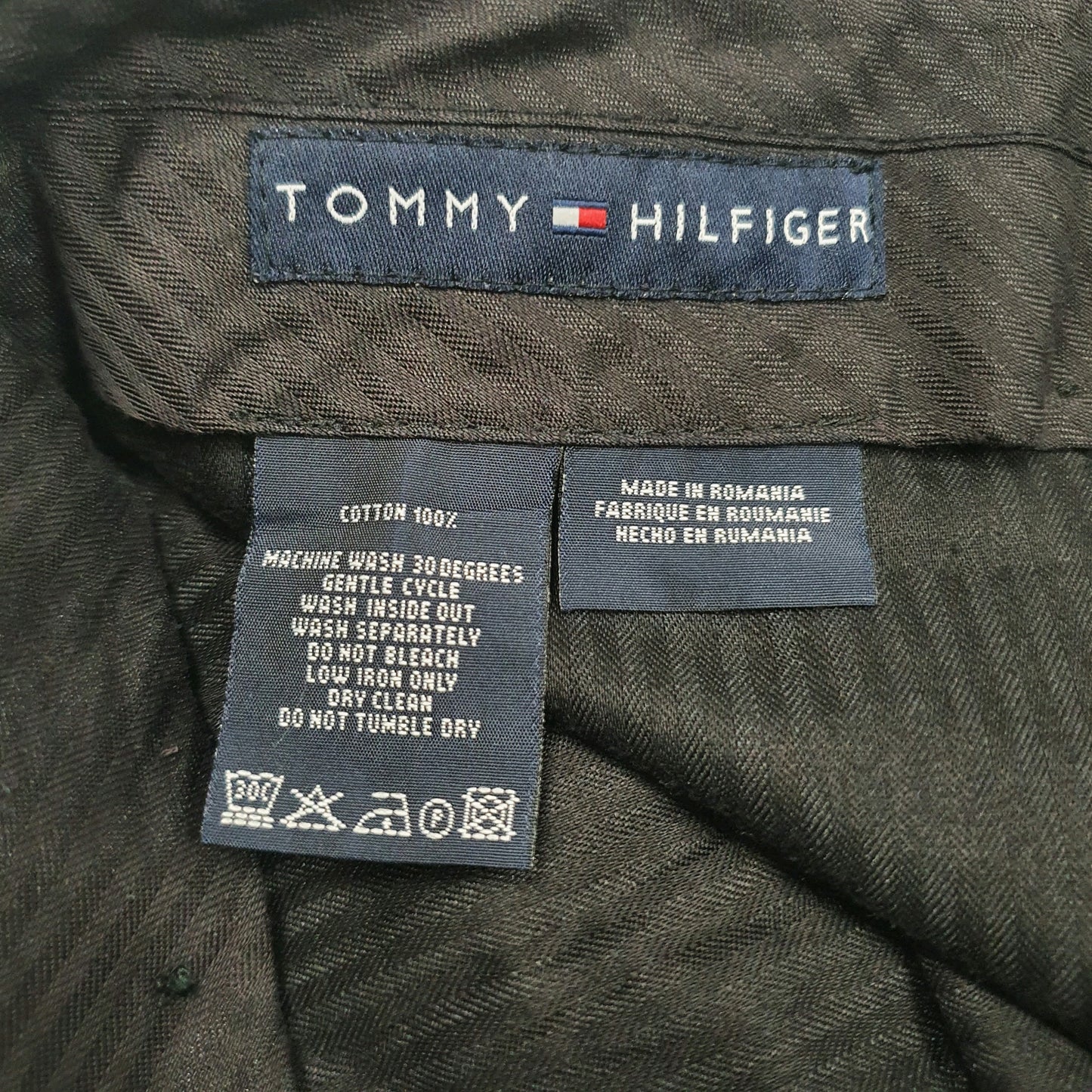 Mens Black Tommy Hilfiger Pinstripe  Trousers