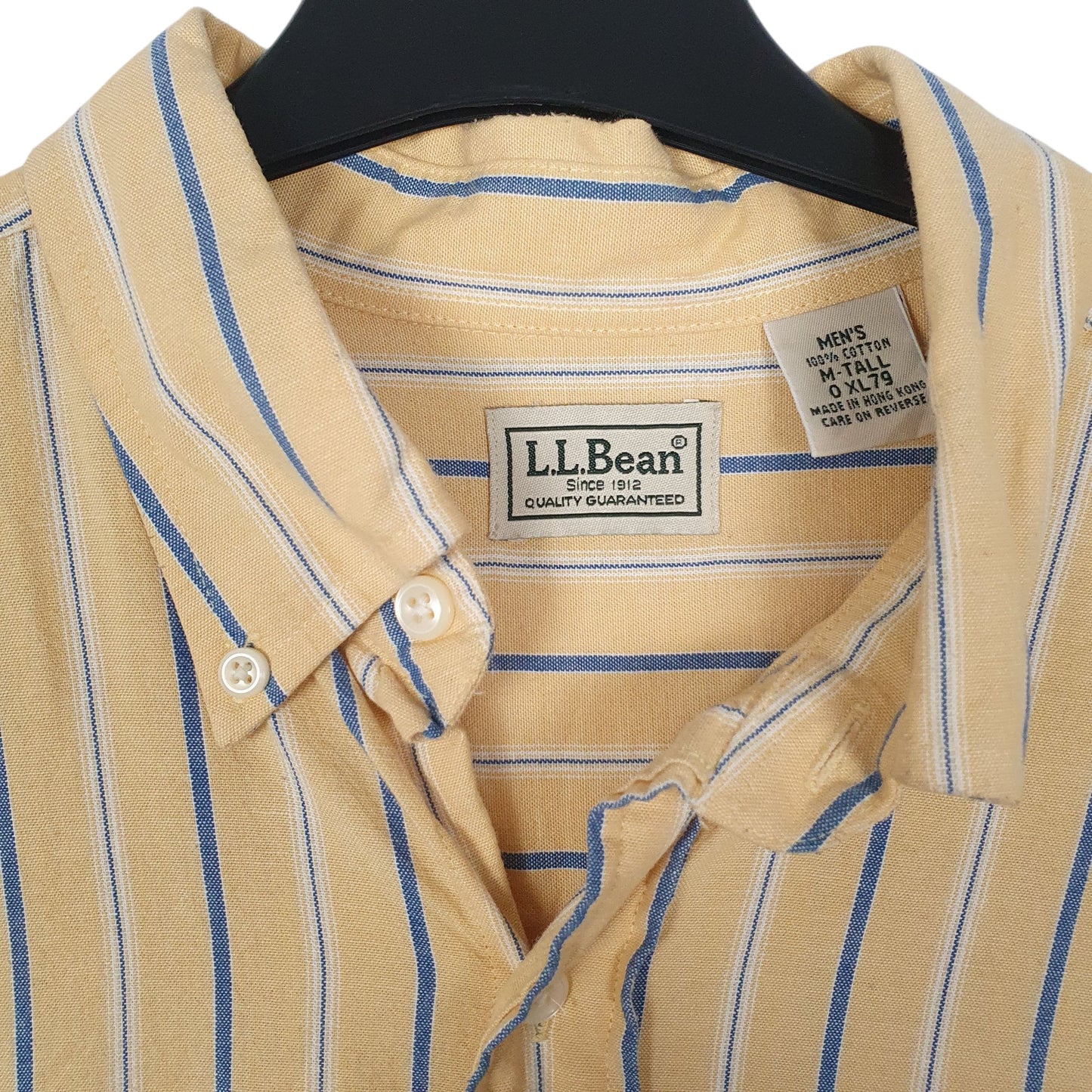 Mens Yellow L.L.Bean Vintage Tall Gilet Shirt