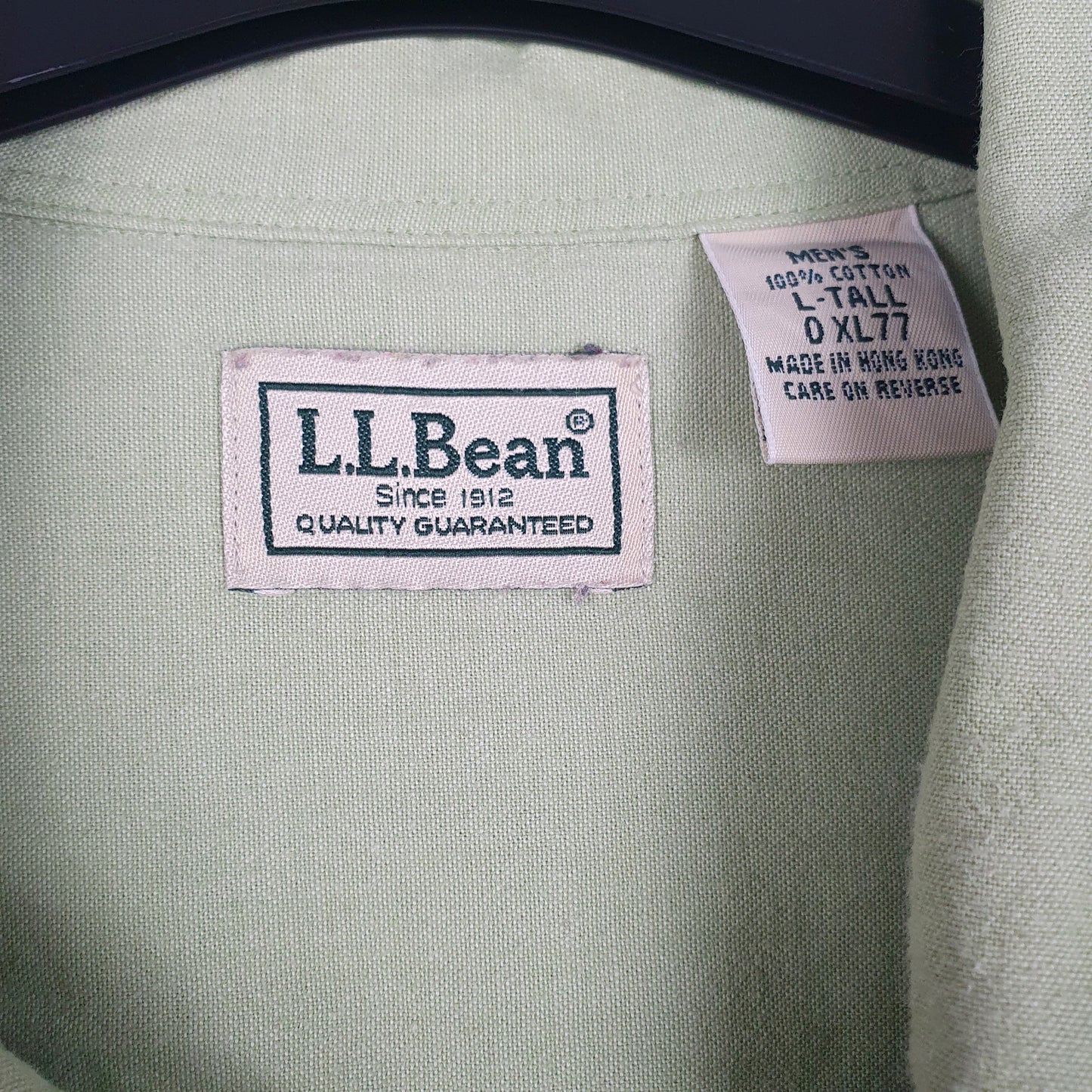 Mens Green L.L.Bean  V Neck Shirt