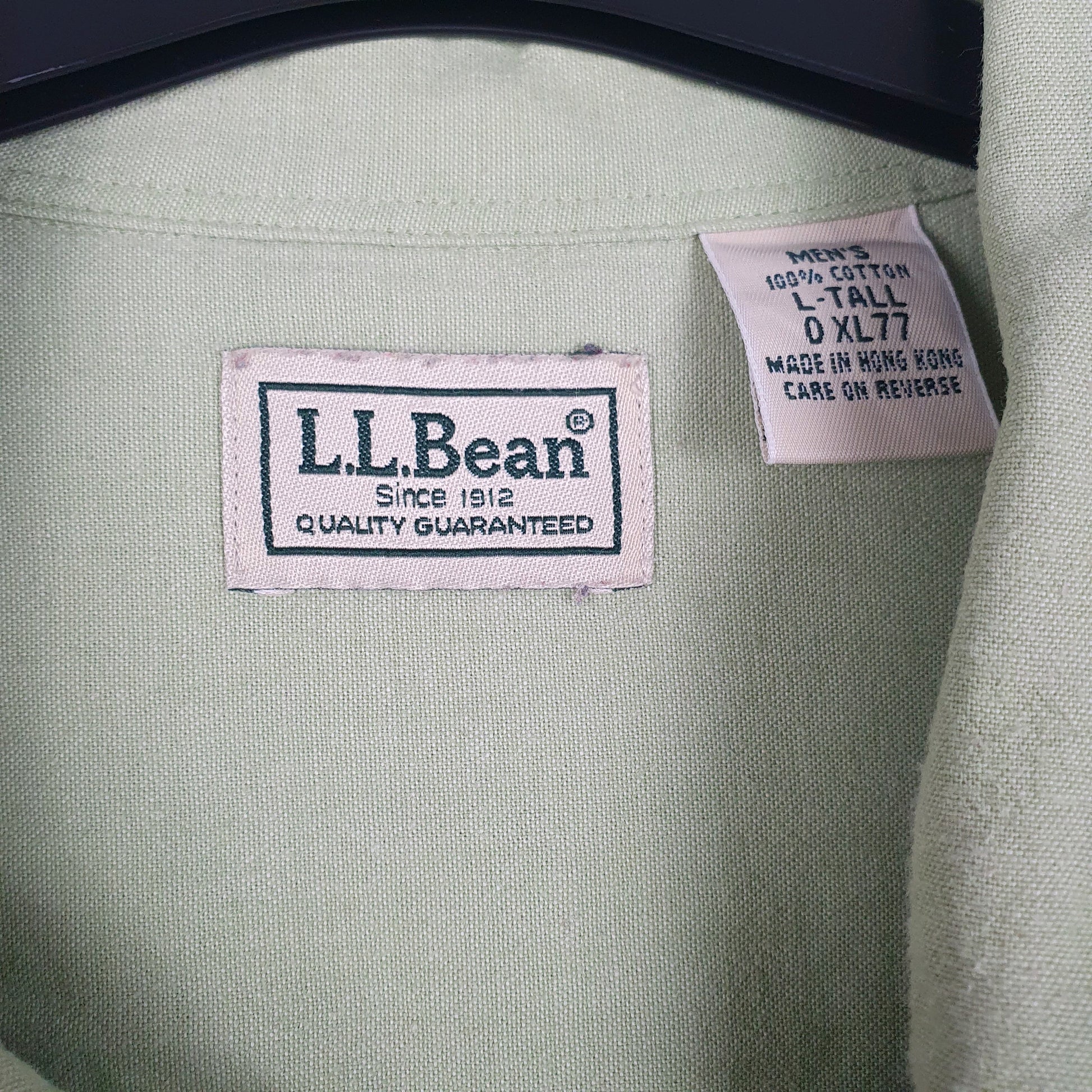 Mens Green L.L.Bean  V Neck Shirt