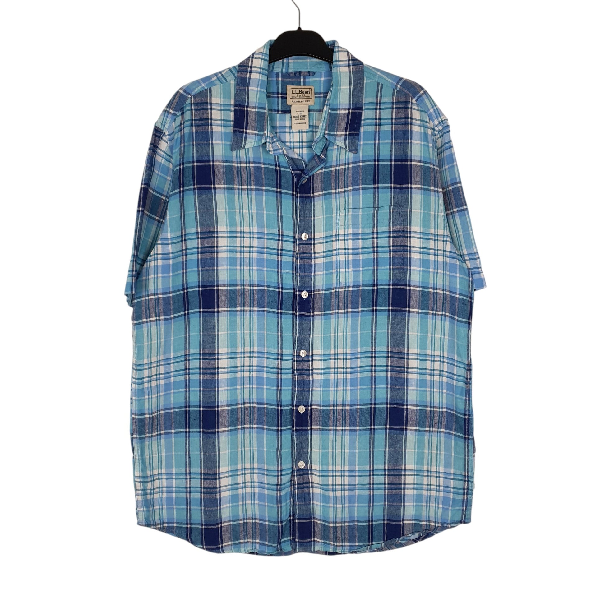 Mens Blue L.L.Bean  Short Sleeve Shirt