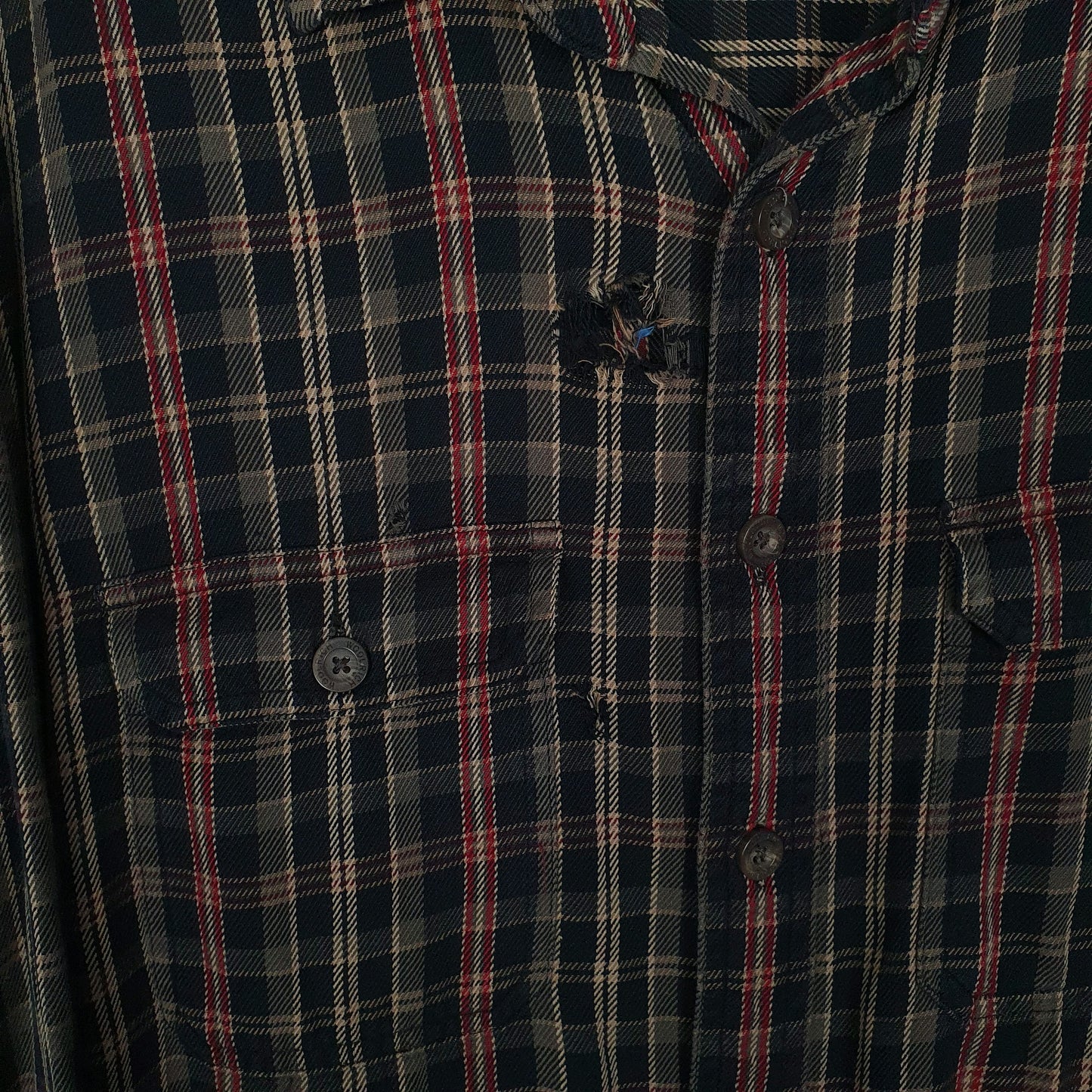 Mens Black Woolrich Thick Flannel  Shirt