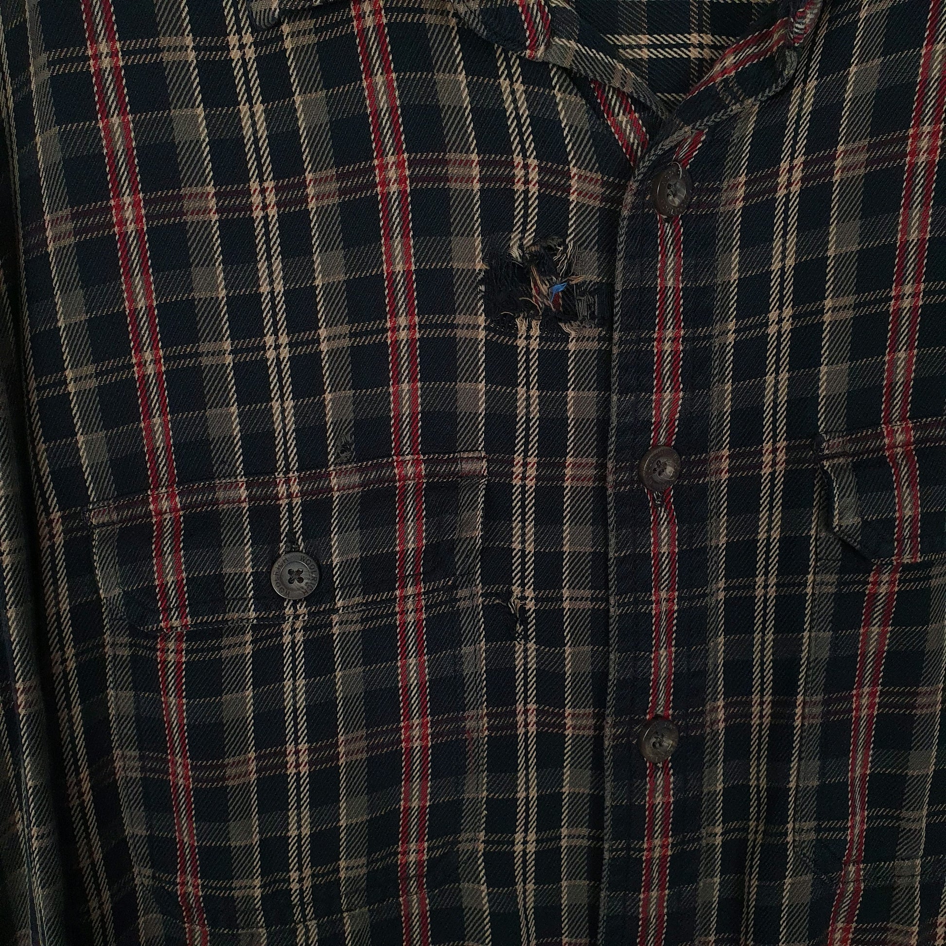 Mens Black Woolrich Thick Flannel  Shirt