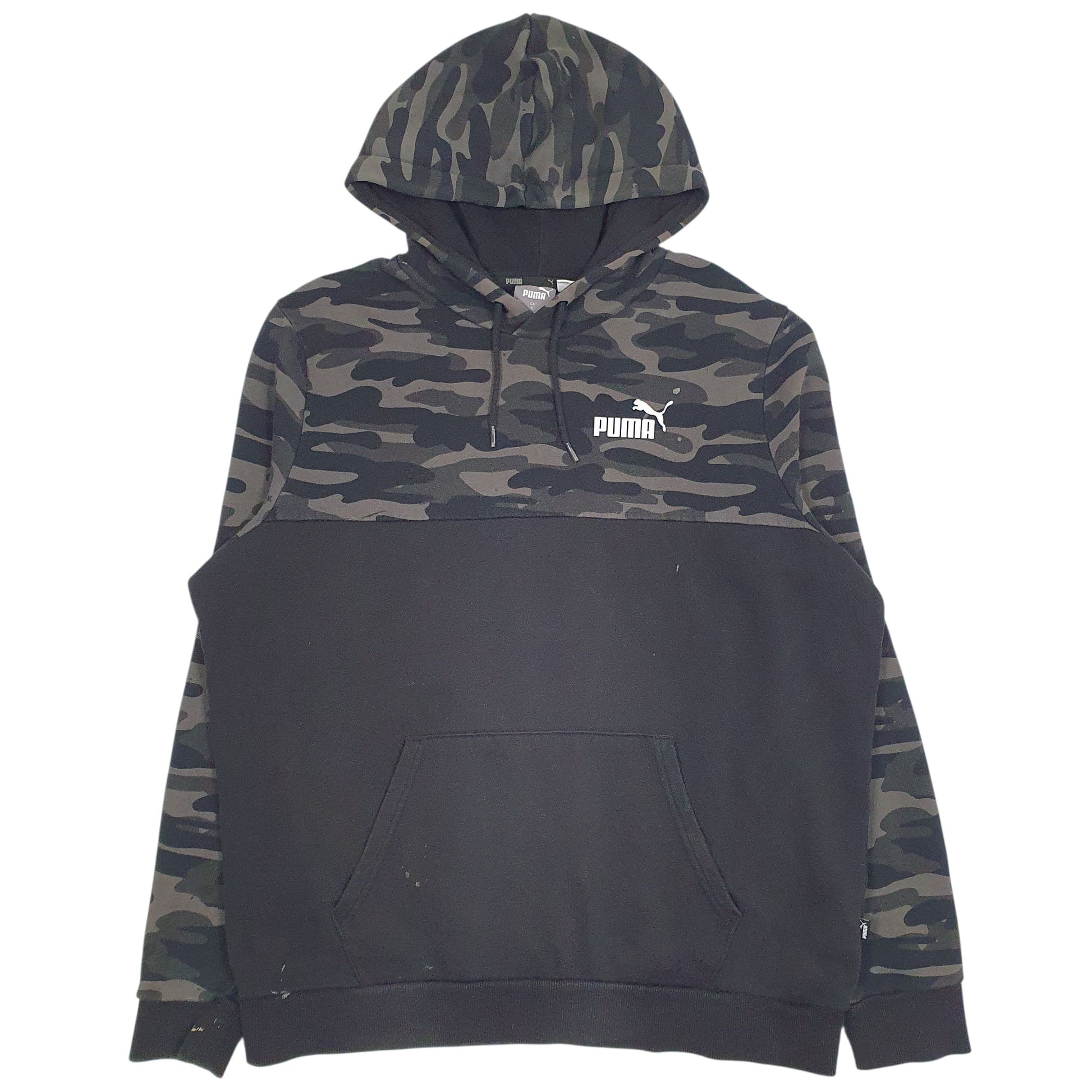 Mens Black Puma Camo Hoodie Jumper