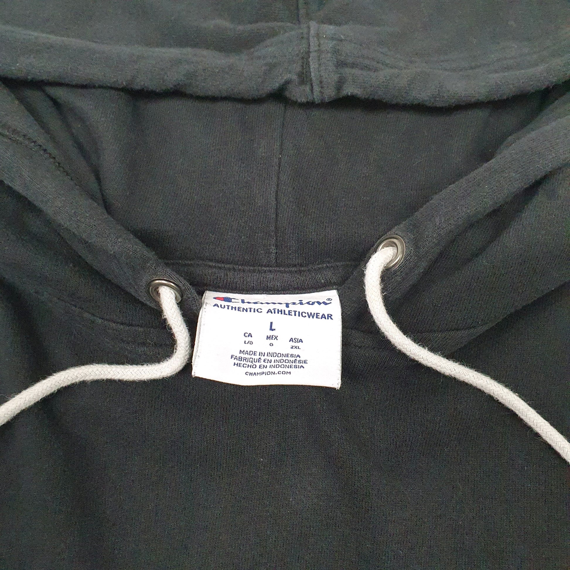 Mens Black Champion Lightweight Spellout Hoodie Jumper