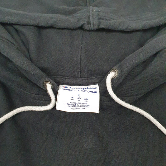 Mens Black Champion Lightweight Spellout Hoodie Jumper