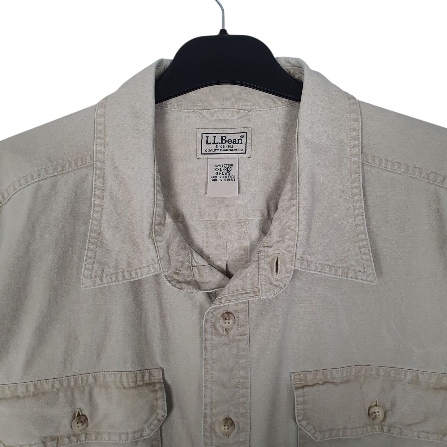 Mens Cream L.L.Bean Sunwashed Canvas  Shirt