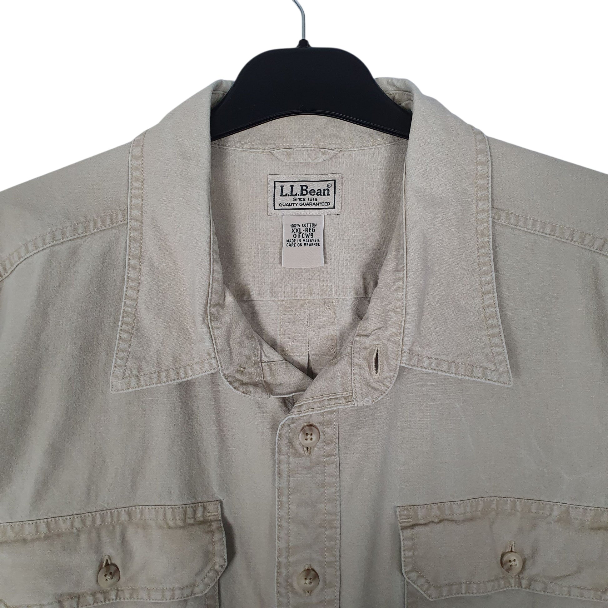 Mens Cream L.L.Bean Sunwashed Canvas  Shirt