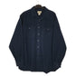 Mens Navy L.L.Bean Thick Chamois Long Sleeve Shirt