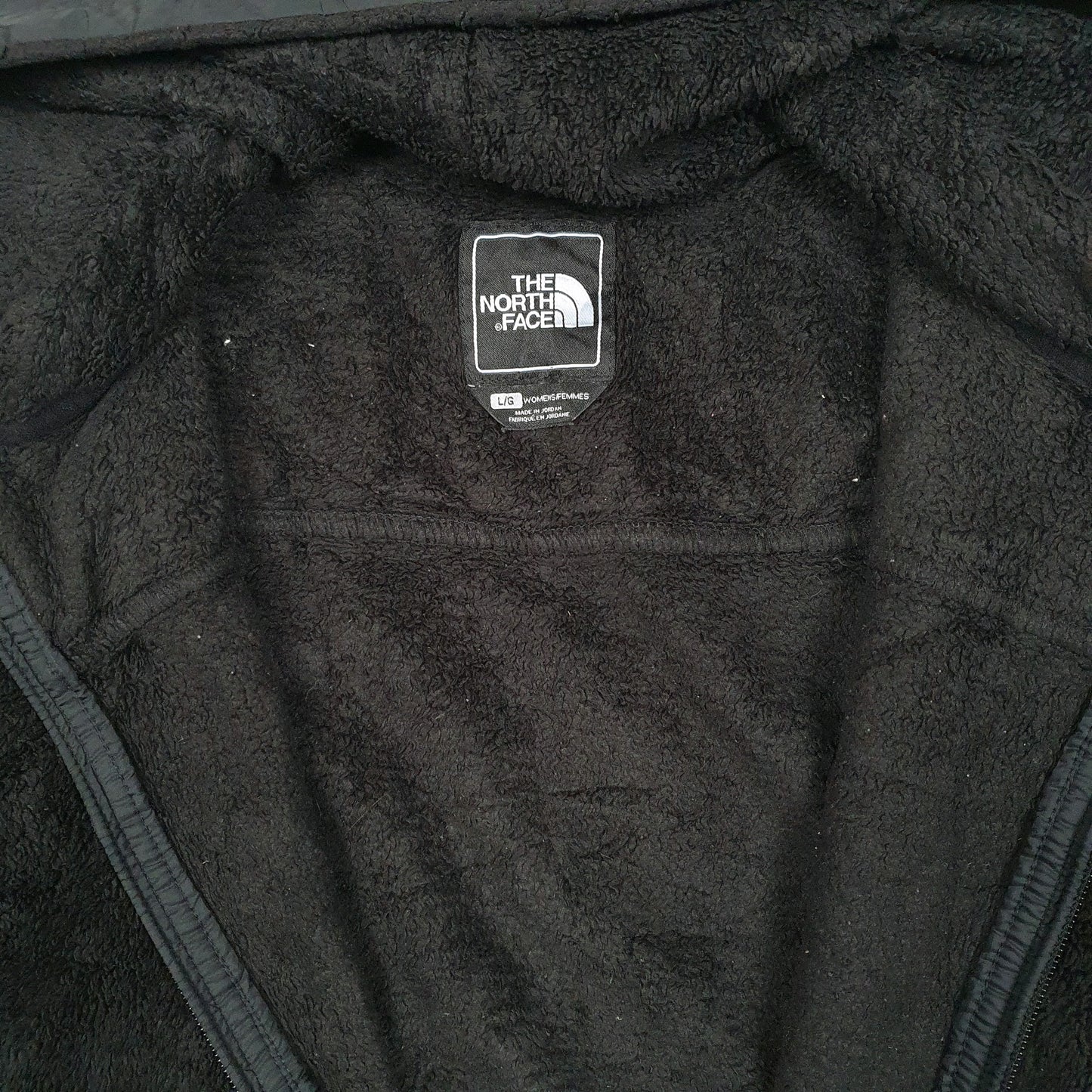 Womens Black The North Face Fluffy Hoodie Full Zip Jumper