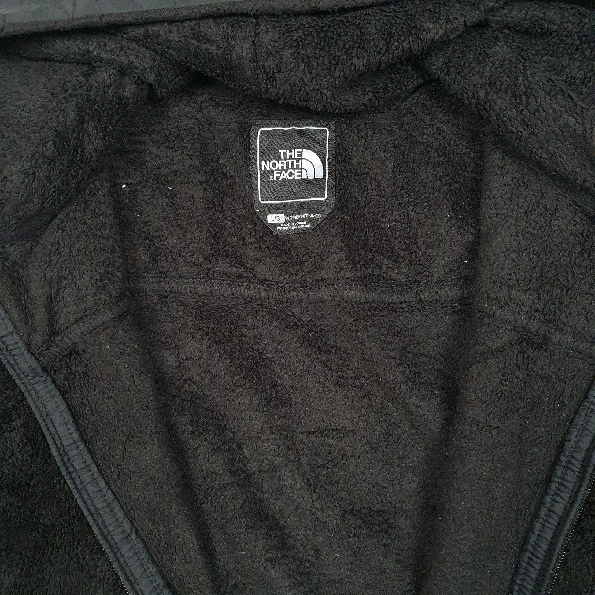Womens Black The North Face Fluffy Hoodie Full Zip Jumper