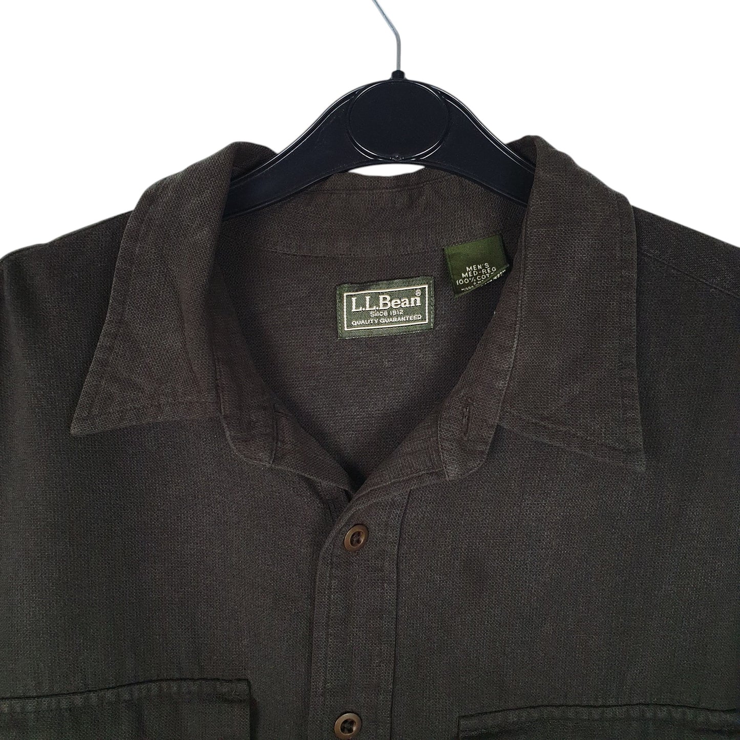 Mens Green L.L.Bean Military  Shirt