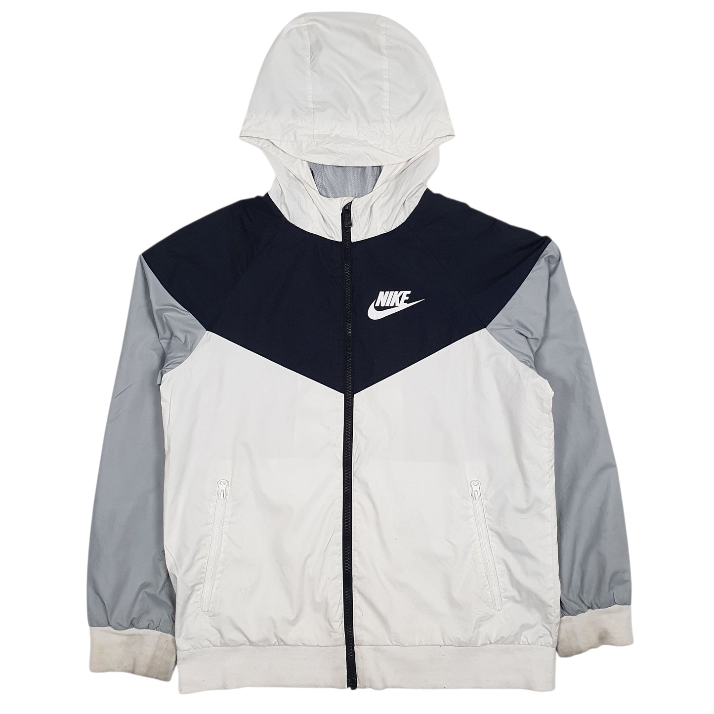 Womens White Nike  Crewneck Coat