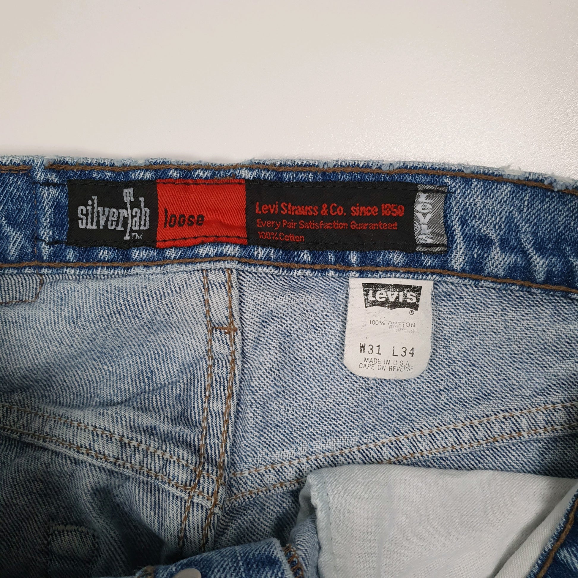 Mens Blue Levis Vintage 90s Made In USA Baggy  Jeans