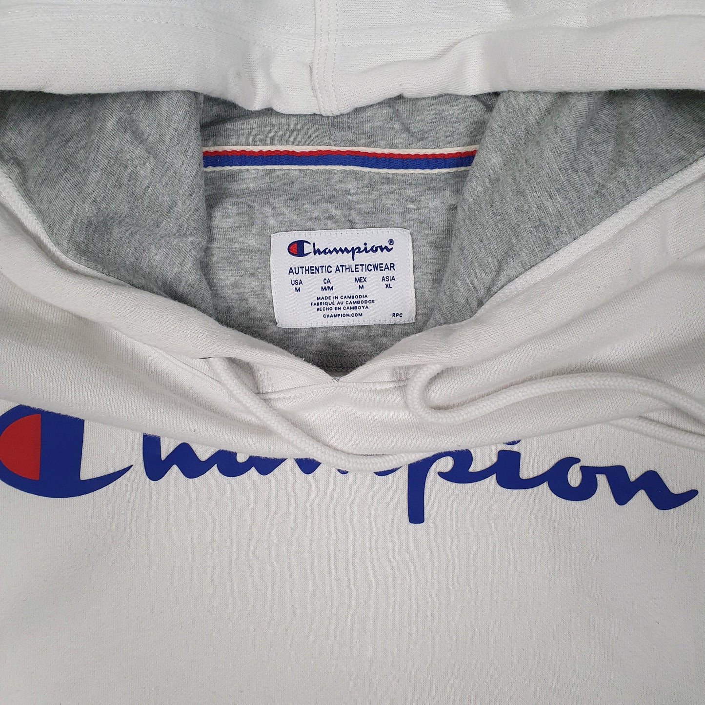 Mens White Champion  Hoodie Jumper