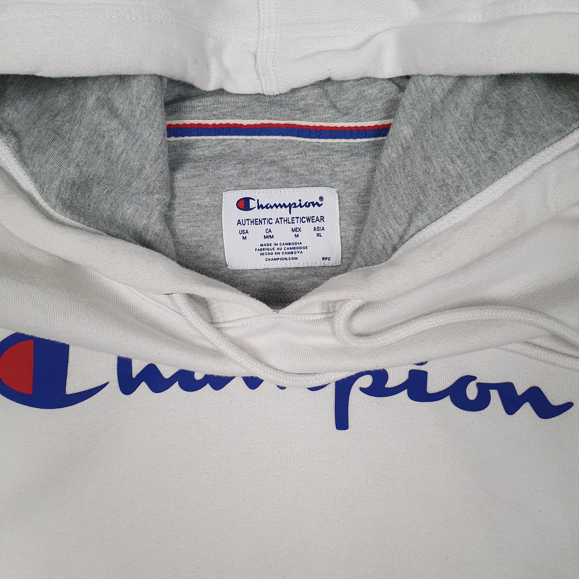 Mens White Champion  Hoodie Jumper