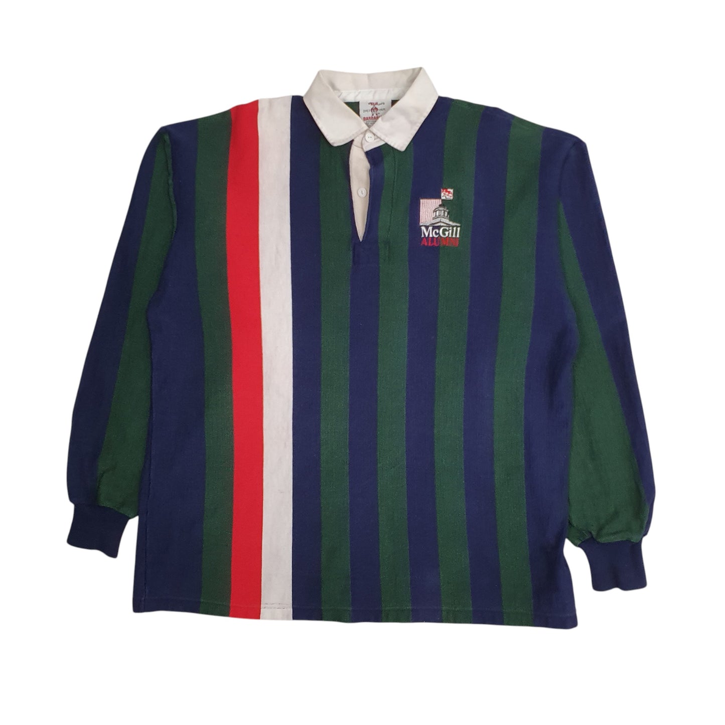 Mens Navy Barbarian Rugby Long Sleeve Polo Shirt