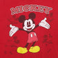 Womens Red Disney Mickey Mouse Crewneck T Shirt