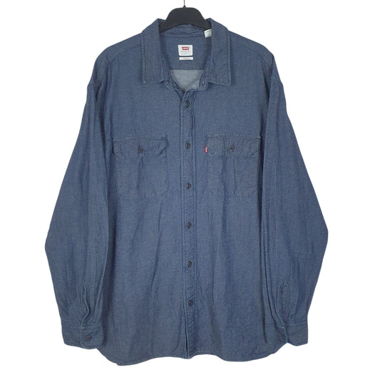 Mens Blue Levis Denim Long Sleeve Shirt