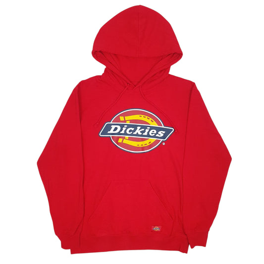 Mens Red Dickies Spellout Hoodie Jumper