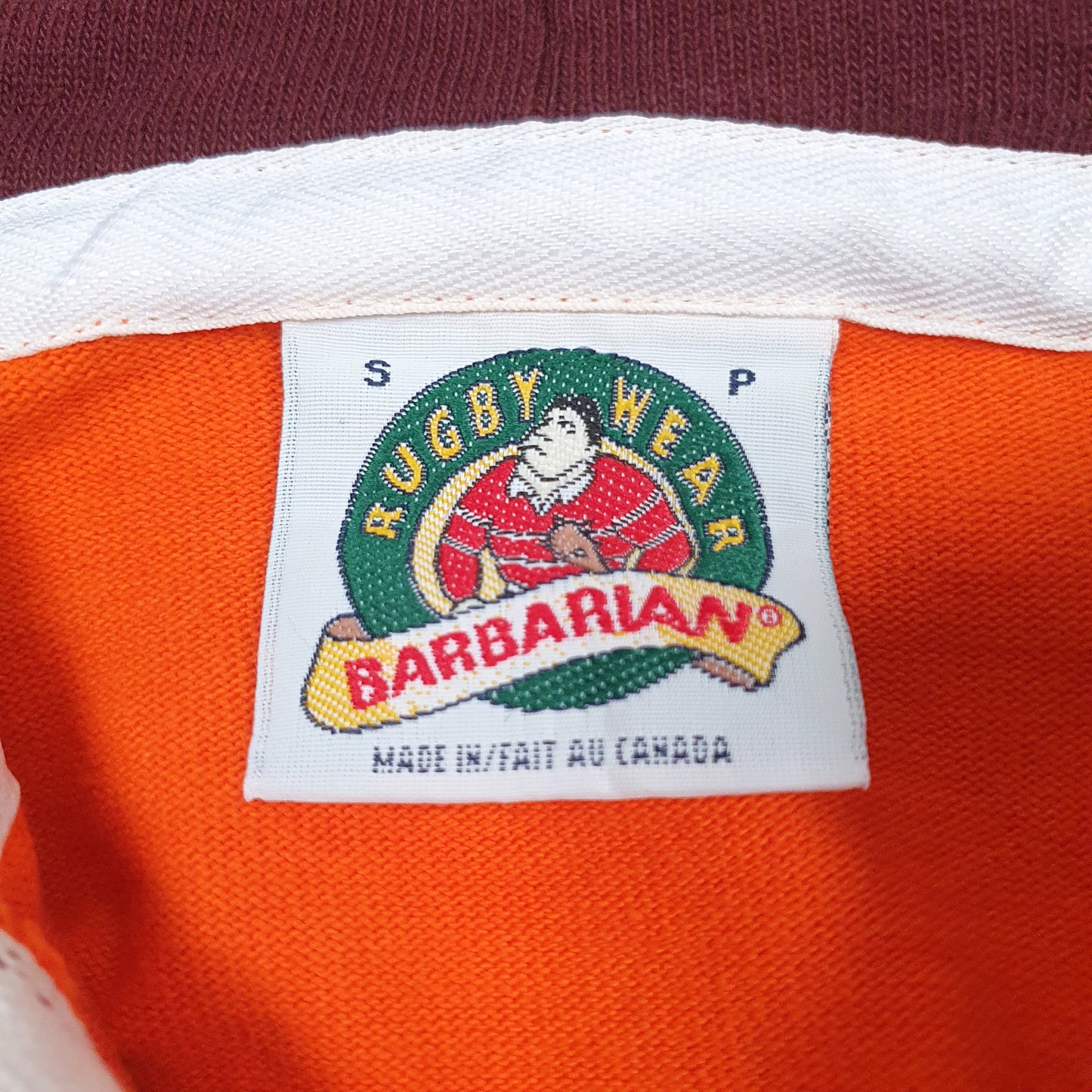 Mens Orange Barbarian Hooded  Polo Shirt