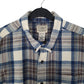 Mens Blue L.L.Bean Scotch Plaid Flannel  Shirt