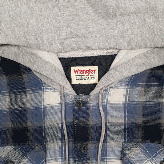 Mens Blue Wrangler Overshirt Hoodie  Coat