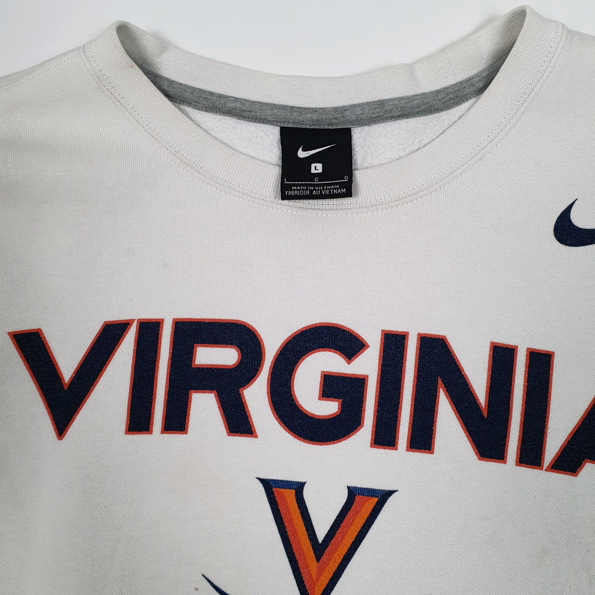 Mens White Nike Virginia Crewneck Jumper