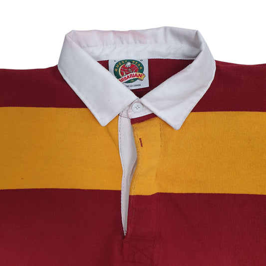 Mens Yellow Barbarian Rugby Hoodie Polo Shirt