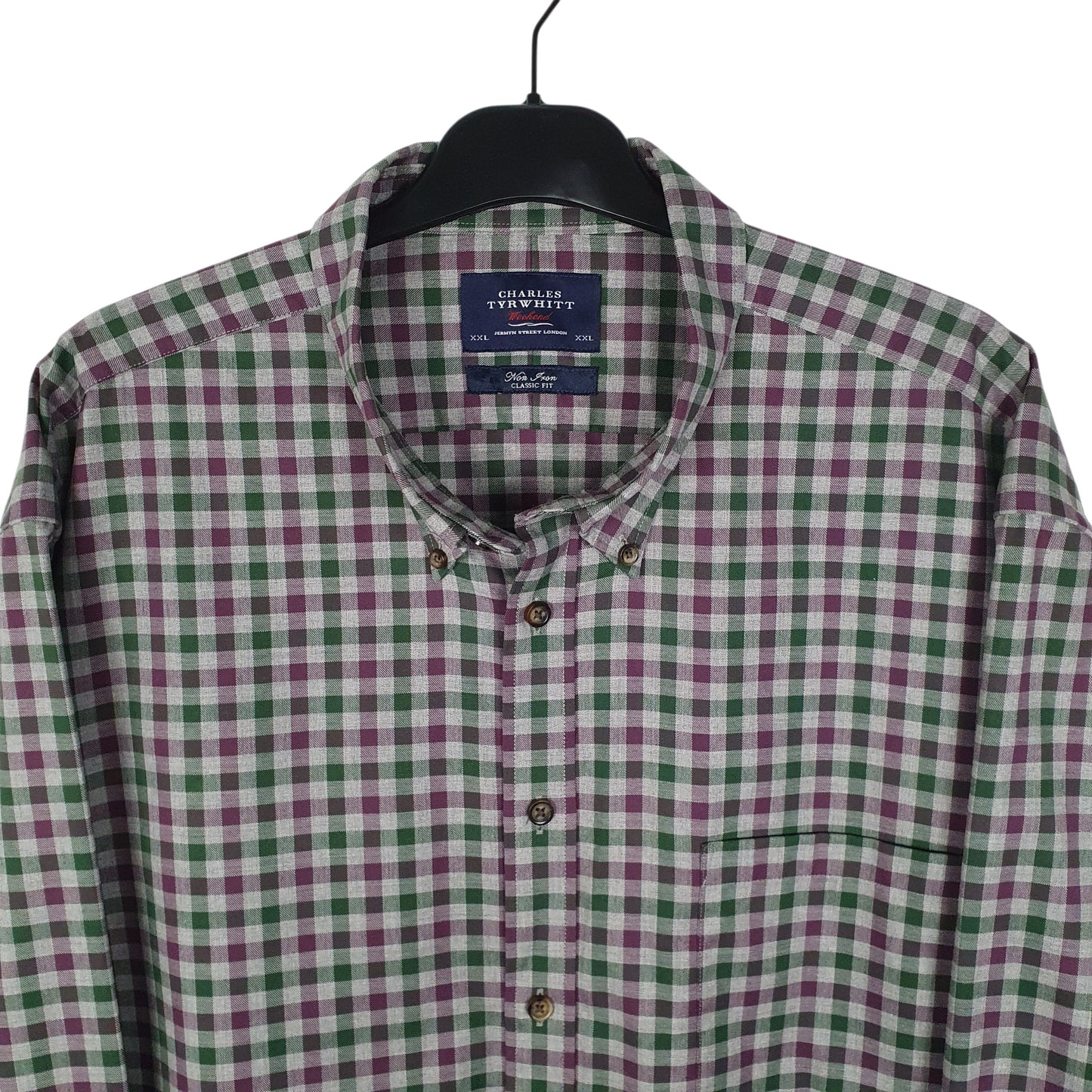 Mens Burgundy Charles Tyrwhitt Non Iron  Shirt