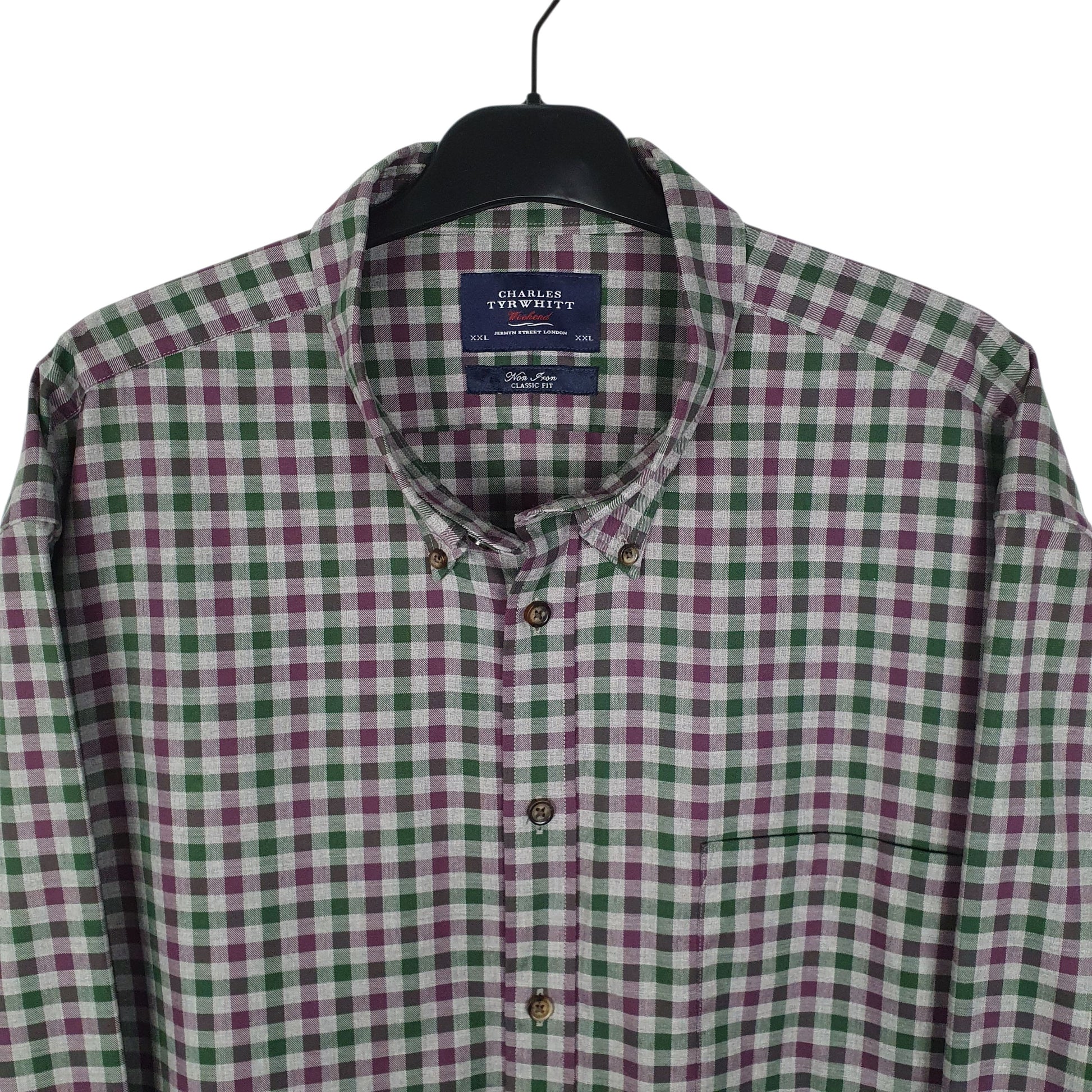 Mens Burgundy Charles Tyrwhitt Non Iron  Shirt