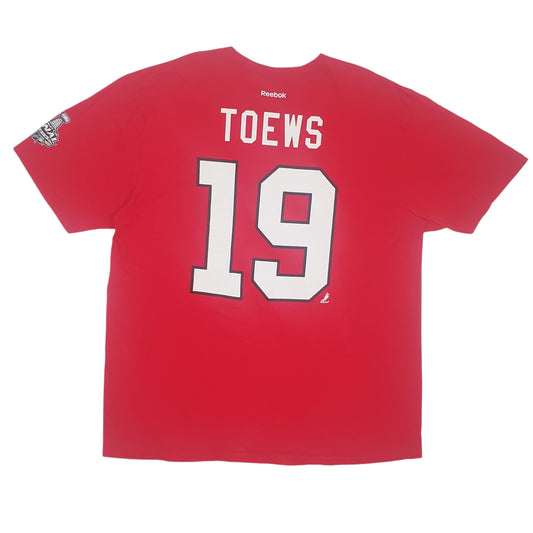 Mens Red Reebok NHL Blackhawks Hockey  T Shirt