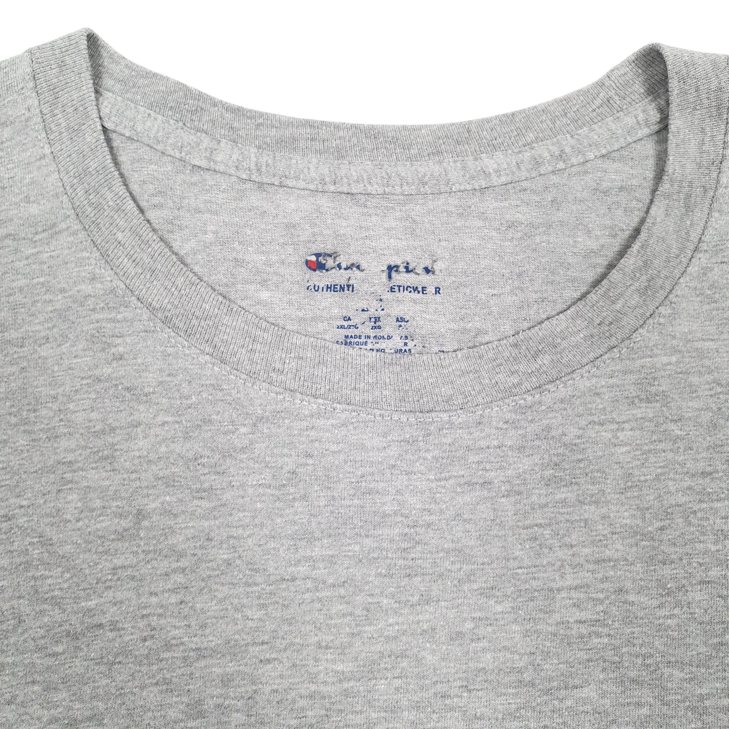 Mens Grey Champion Spellout  T Shirt