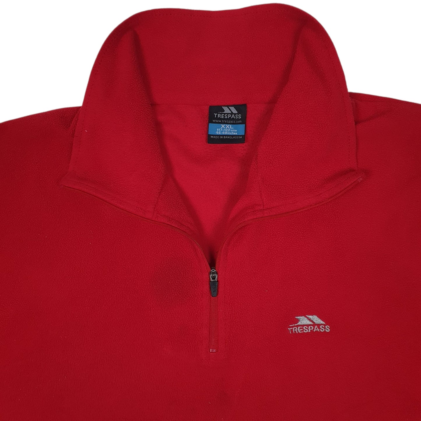 Mens Red Trespass  Quarter Zip Jumper