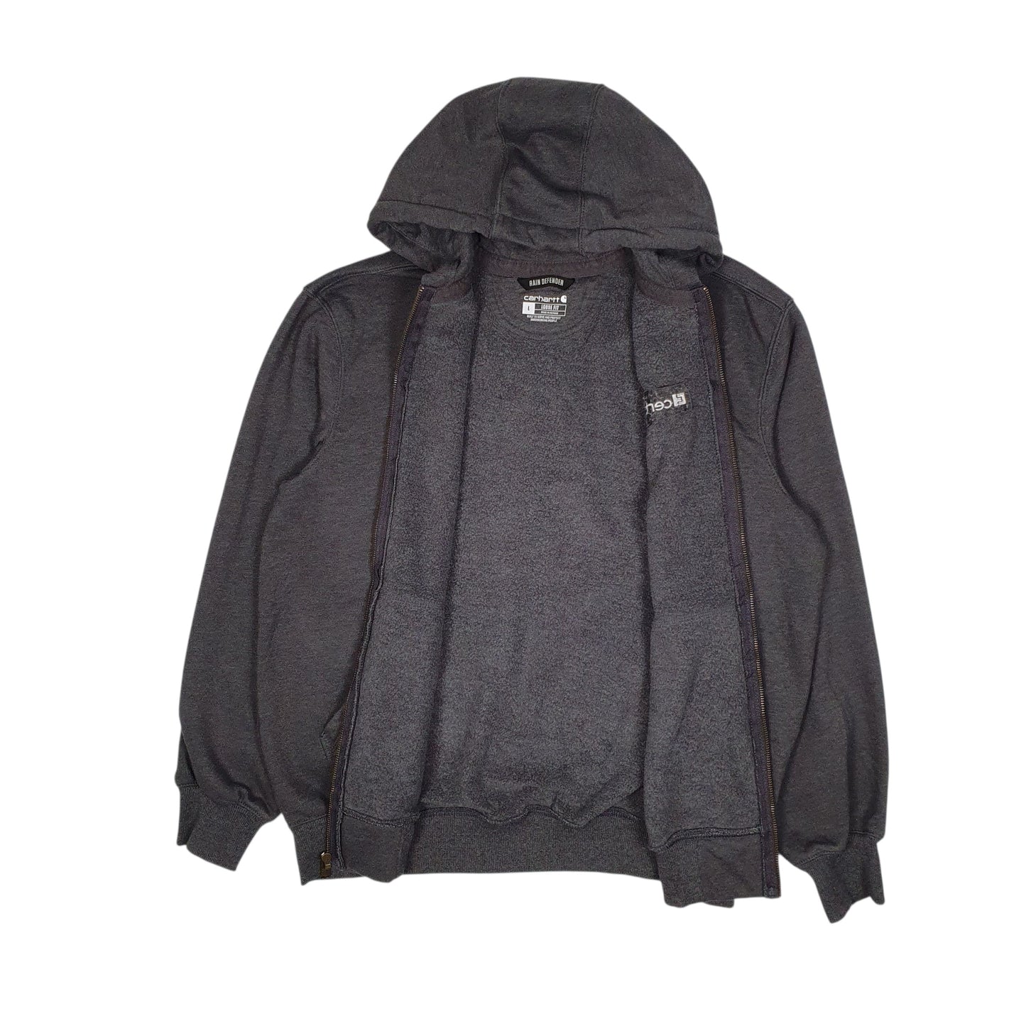 Mens Grey Carhartt Hoodie Full Zip Jumper