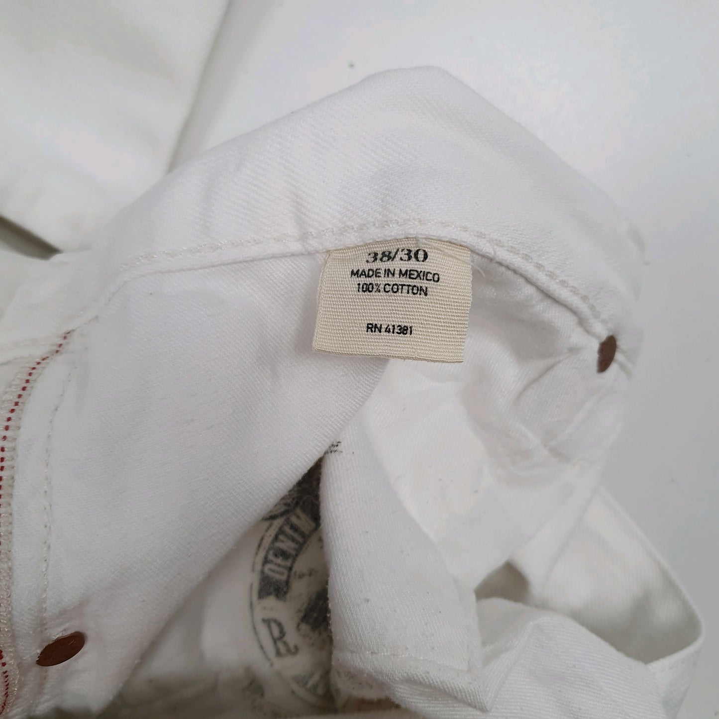 Mens White Polo Ralph Lauren Selvedge  Jeans