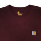 Mens Burgundy Carhartt   T Shirt