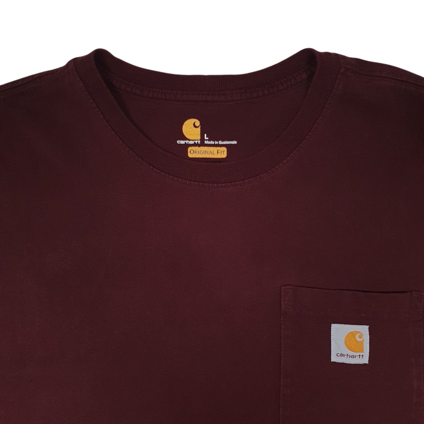 Mens Burgundy Carhartt   T Shirt