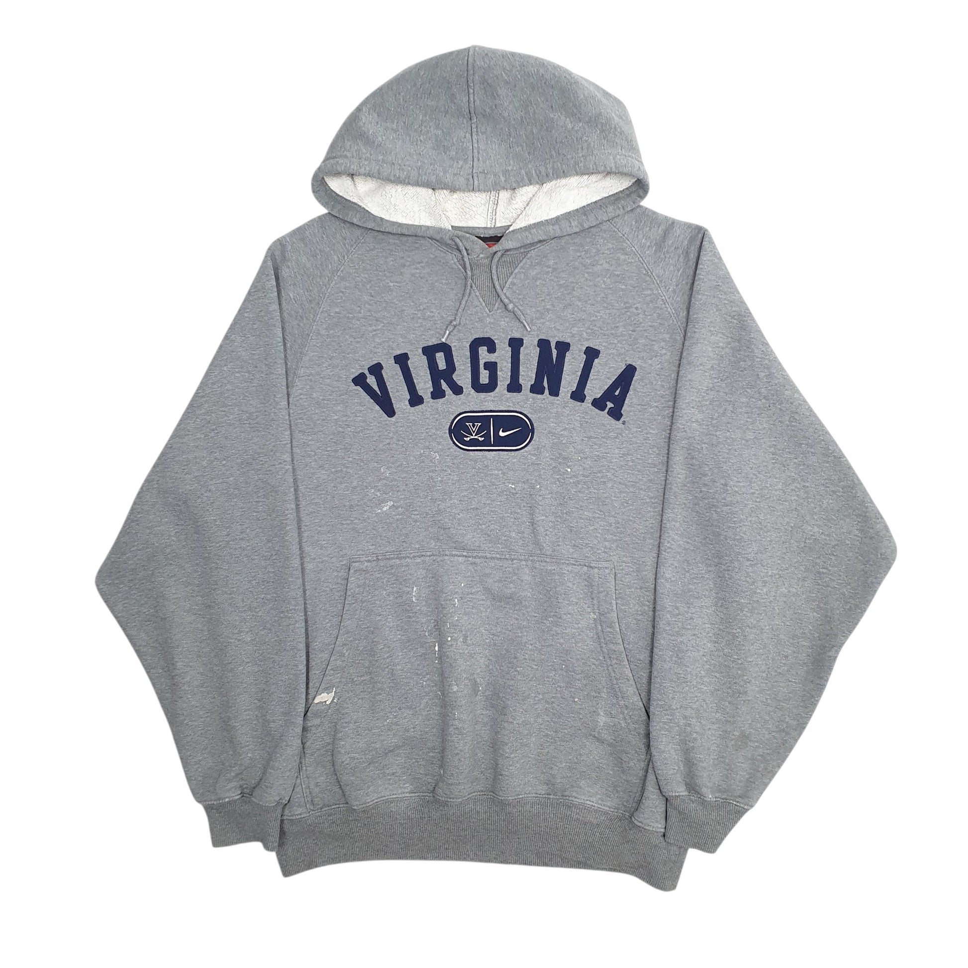 Mens Grey Nike Vintage 00s Virginia Hoodie Jumper