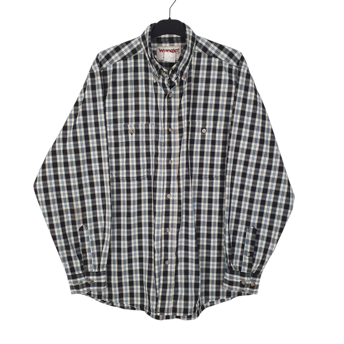 Mens Navy Wrangler Rugger Wear Long Sleeve Shirt