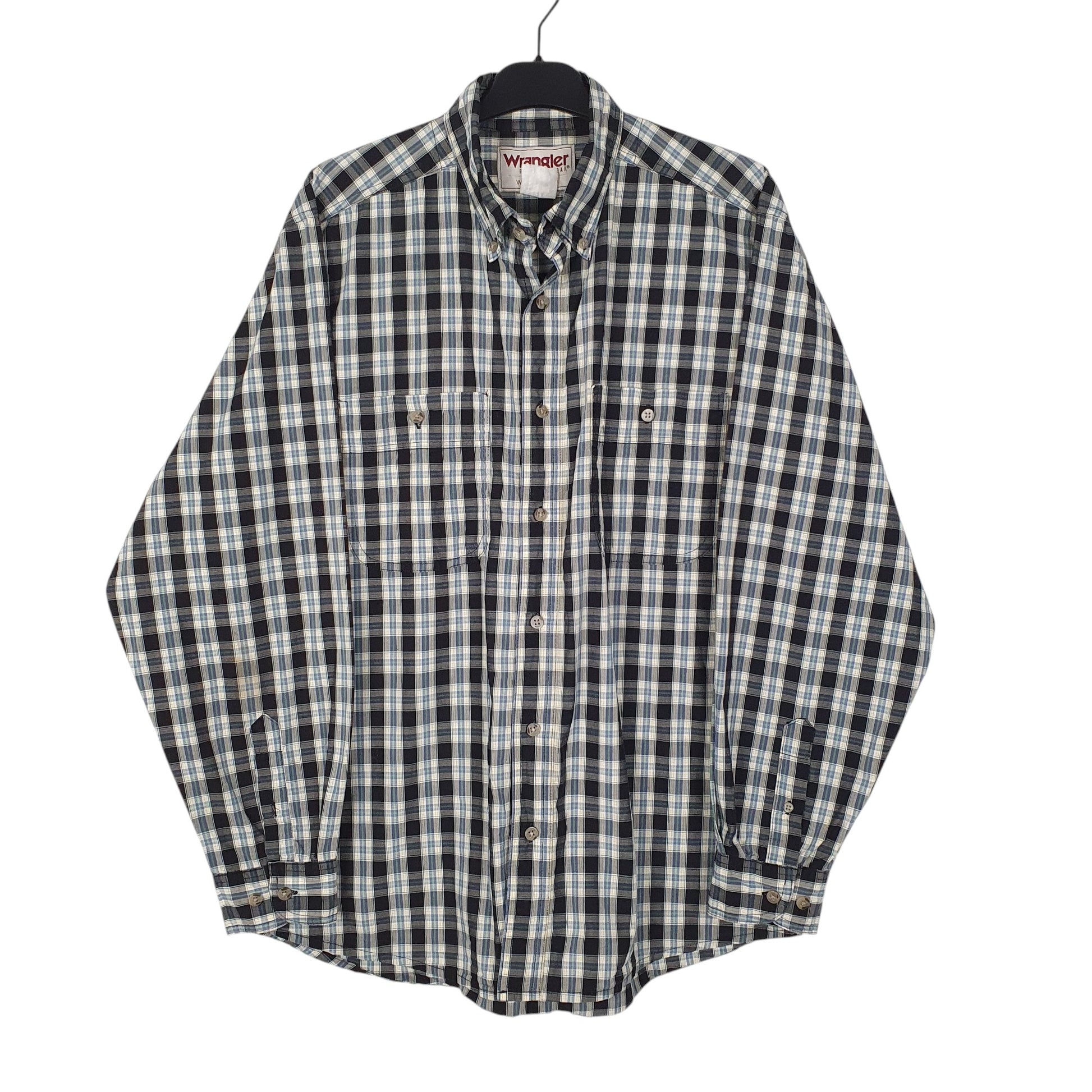 Mens Navy Wrangler Rugger Wear Long Sleeve Shirt