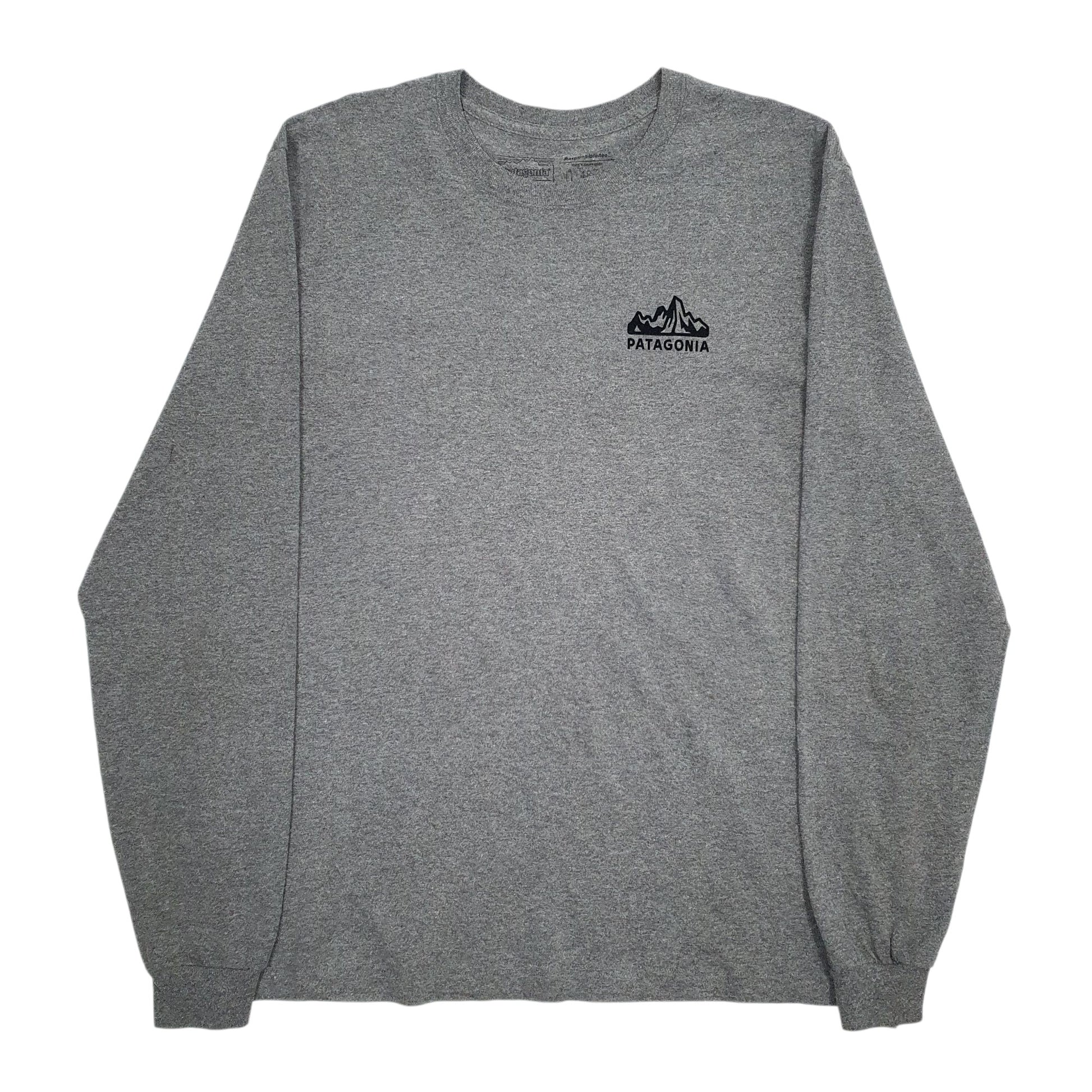 Mens Grey Patagonia  Long Sleeve T Shirt