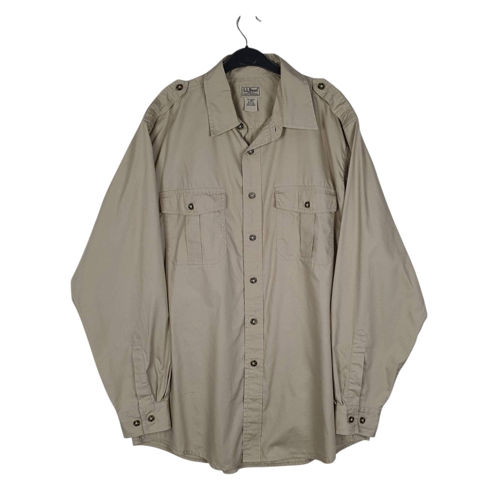 Mens Beige L.L.Bean  Long Sleeve Shirt